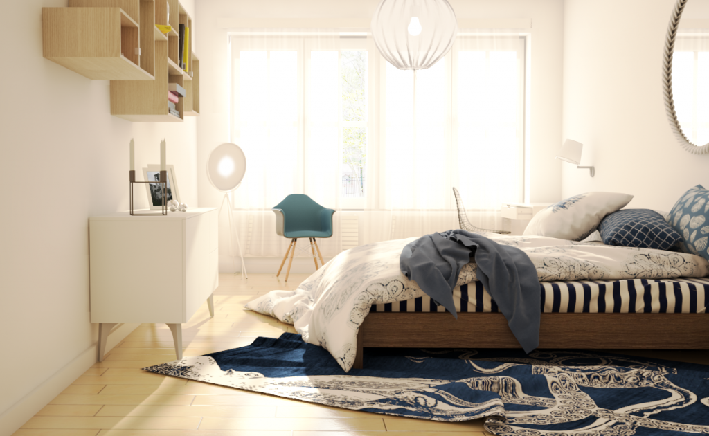 Virtuelles Homestaging - Schalfzimmer skandinavisch